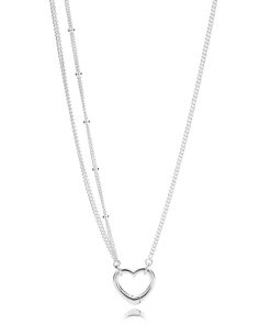 Heart silver necklace
