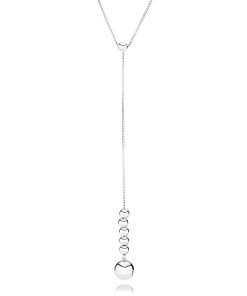 Beaded silver Y-necklace