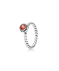 Silver ring. birthstone-July. carnelian
