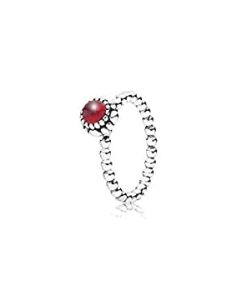 Silver ring. birthstone-January. garnet