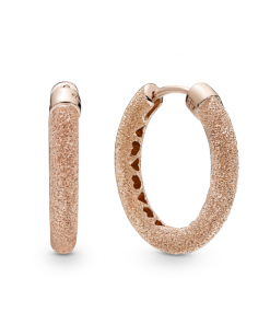 Hoop earrings in diamond-pointed Pandora Rose