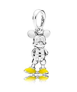 Disney Mickey silver pendant with yellow enamel