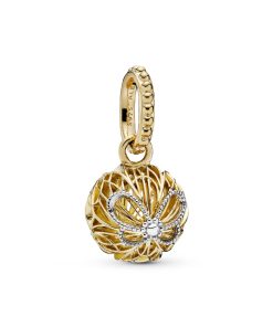 Openwork butterfly 14k Gold Plated  and silver pendant