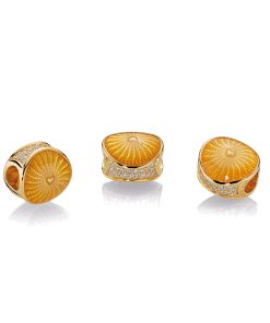 Sun 14k Gold Plated charm with yellow enamel and clear cubic zirconia
