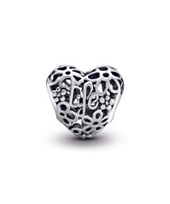 Love Life heart silver charm