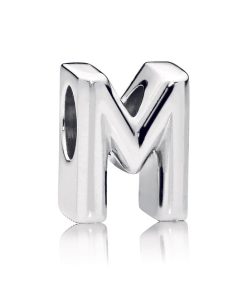 Letter M silver charm