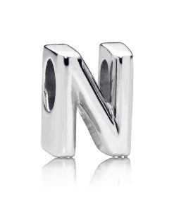 Letter N silver charm