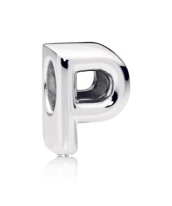 Letter P silver charm
