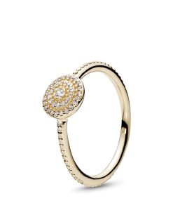 Ring in 14k with clear cubic zirconia