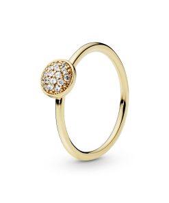 Ring in 14k with clear cubic zirconia. 6 mm