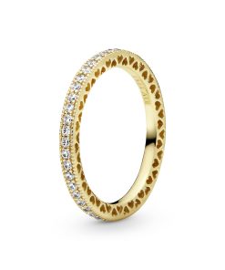 14k Gold Plated ring with clear cubic zirconia