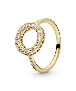 14k Gold Plated ring with clear cubic zirconia