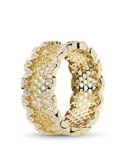 14k Gold Plated ring with clear cubic zirconia