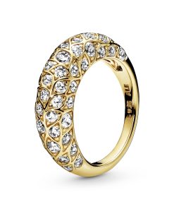 14k Gold Plated  ring with clear cubic zirconia