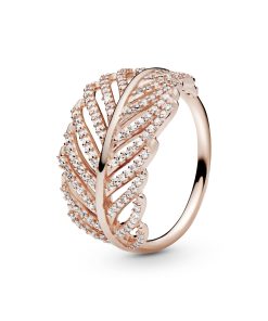 PANDORA Rose ring with micro bead-set cubic zirconia