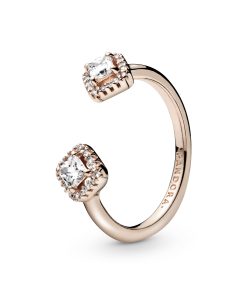 Pandora Rose open ring with clear cubic zirconia