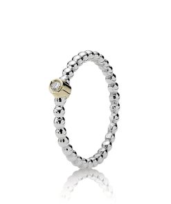 Silver ring. 14k. 0.03ct h/vs diamond