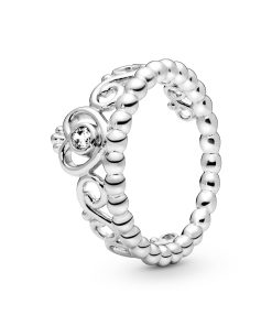 Silver ring with cubic zirconia