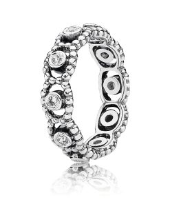 Silver ring with cubic zirconia