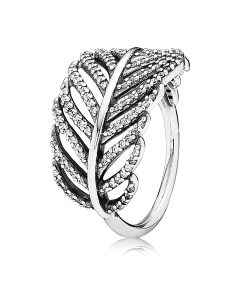 Silver ring with micro bead-set cubic zirconia