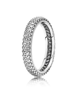 Silver ring with cubic zirconia