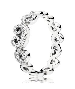 Chandelier silver ring with clear cubic zirconia