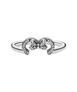 Disney Minnie silver ring with clear cubic zirconia