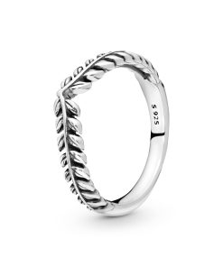 Seeds wishbone silver ring