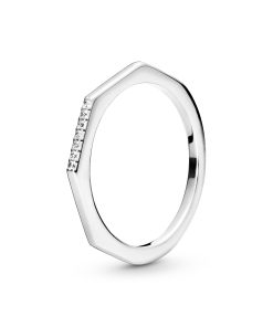Sterling silver ring with clear cubic zirconia