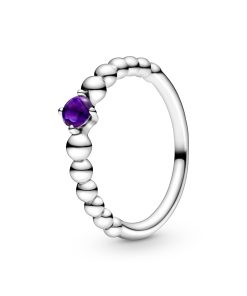Sterling silver ring with treated purple topaz