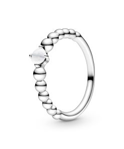 Milky White Beaded Ring