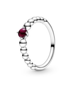 Dark Red Beaded Ring