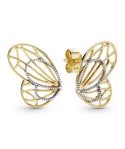 Openwork butterfly 14k Gold Plated  and silver earrings