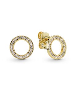 Sparkling Circle Stud Earrings
