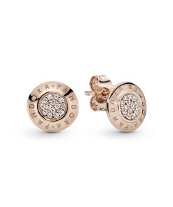 PANDORA Rose stud earrings with clear cubic zirconia