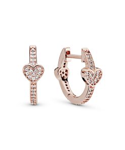 Hearts 14k Rose Gold-plated hoop earrings