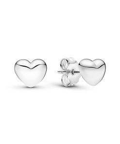 Heart silver stud earring