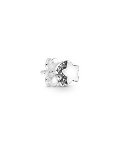 Shooting star sterling silver stud earring with clear cubic zirconia
