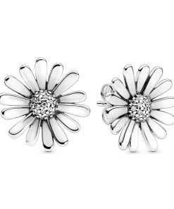 Pavé Daisy Flower Statement Stud Earrings