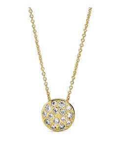 14k Gold Plated  collier  with clear cubic zirconia