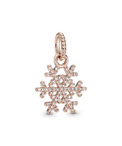 PANDORA Rose snowflake pendant with clear cubic zirconia