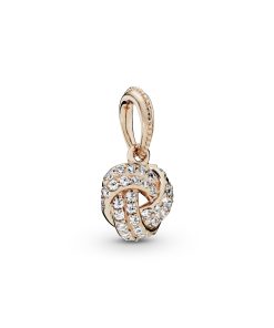 PANDORA Rose love knot pendant with clear cubic zirconia