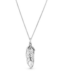 Seed silver pendant with clear cubic zirconia and necklace