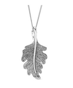 Oak leaf sterling silver pendant and necklace