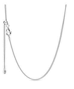 Sterling silver necklace with sliding clasp