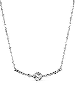 Sterling silver collier with clear cubic zirconia
