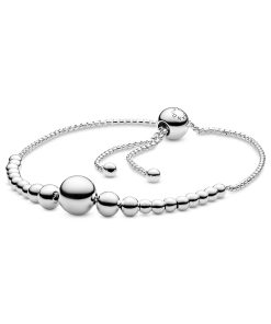 Beaded silver bracelet