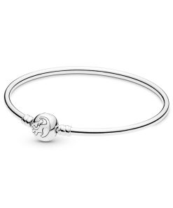 Disney Simba silver bangle with golden coloured cubic zirconia