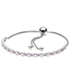 Pink & Clear Sparkle Slider Bracelet