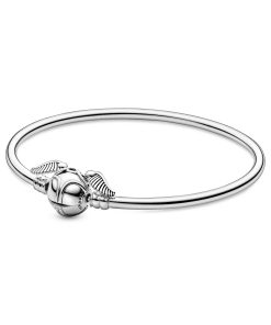 Harry Potter sterling silver bangle with Golden Snitch clasp